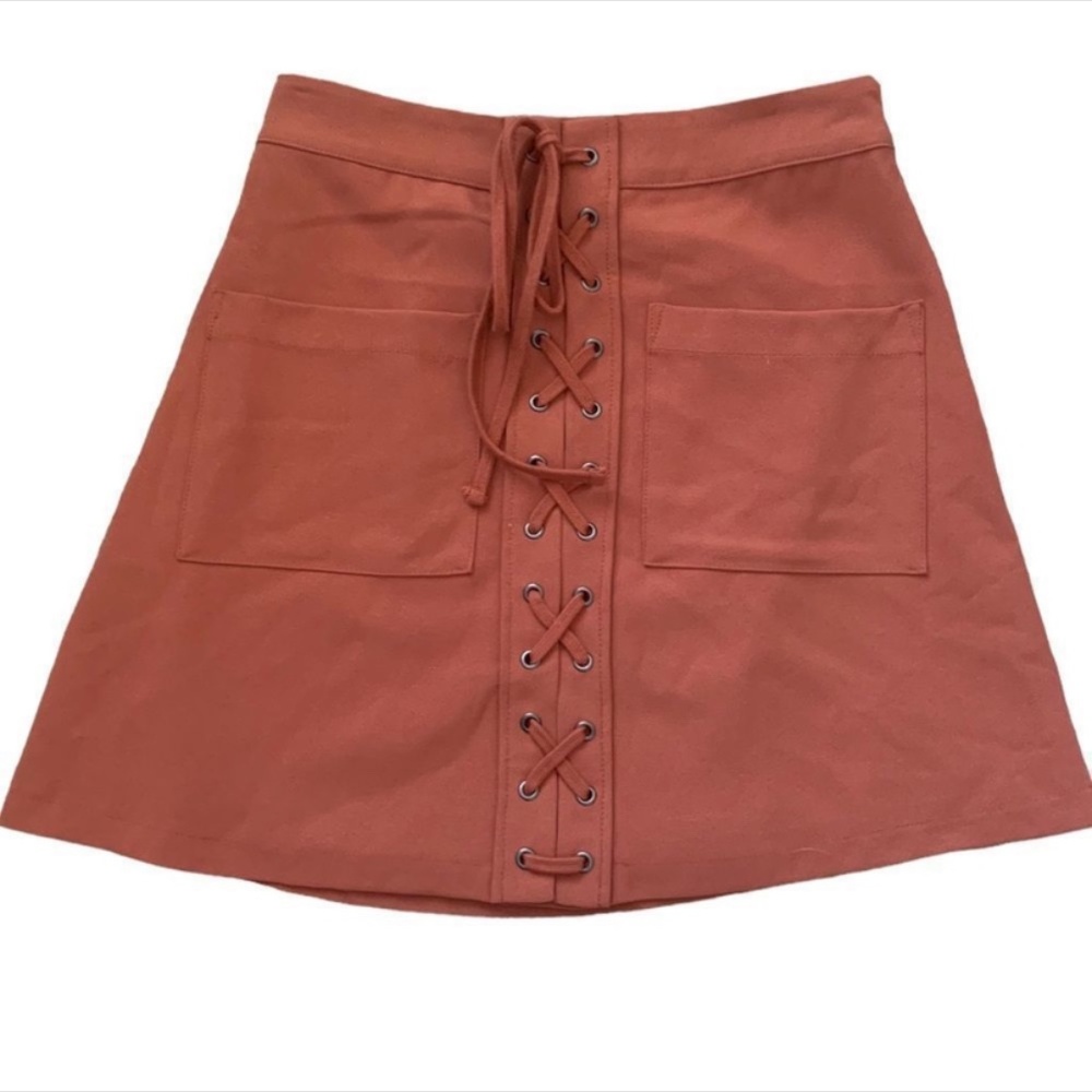 Lovers and Friends Burnt Orange A line Mini Skirt | Size S